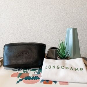 EUC Longchamp Le Foulonné Leather Belt Bag Black